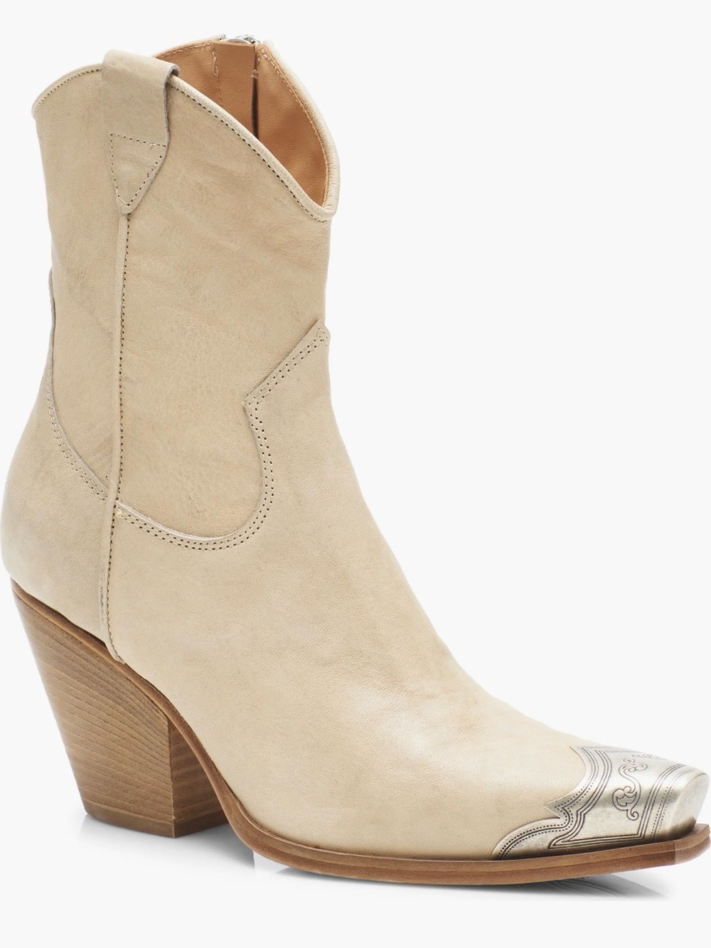 Free People Brayden Western Boot, Bone, Size 8.5